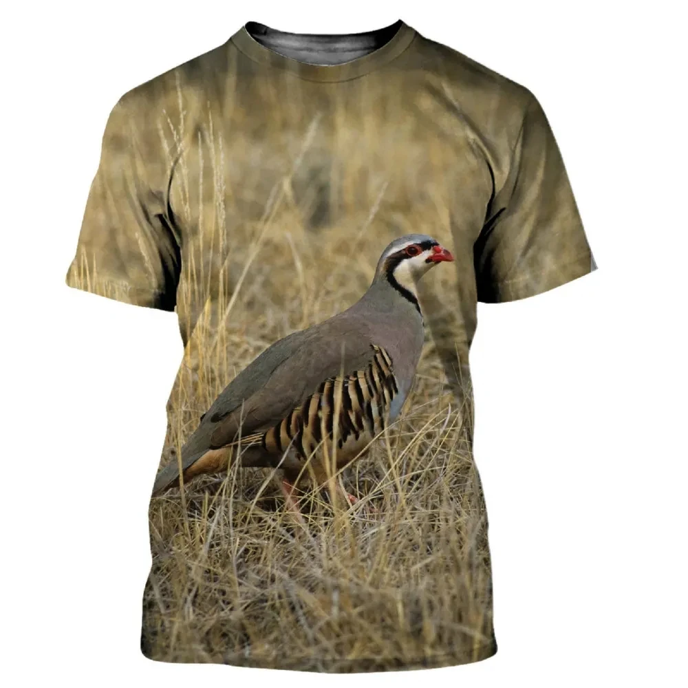 Hunting Quail - Nowa letnia koszulka męska z okrągłym