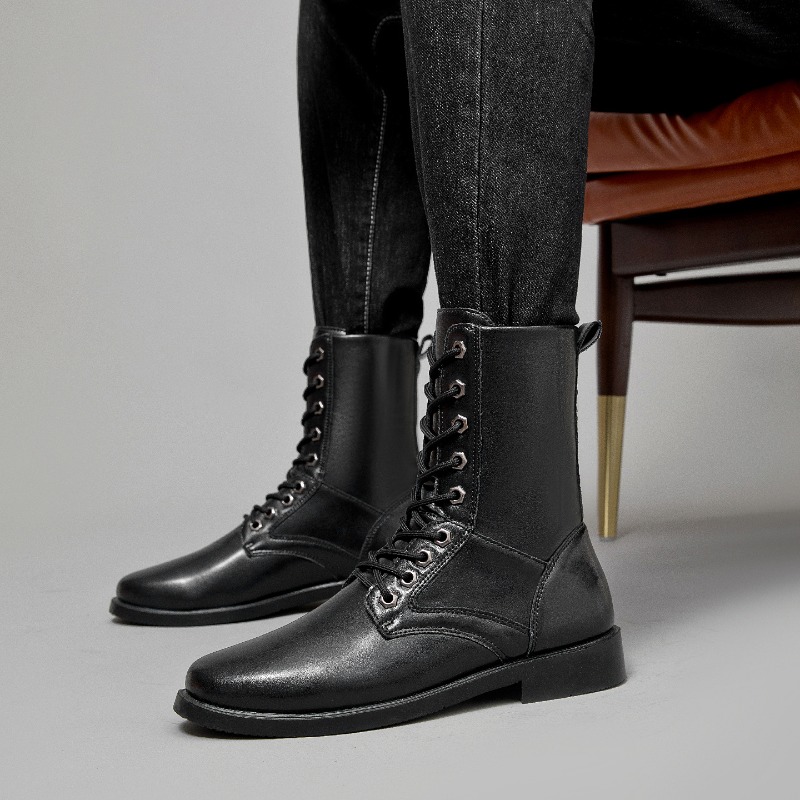 Outdoor Hunting Boots For Men - Wysokie skórzane buty taktyczne outdoorowe męskie